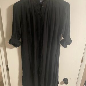 GAP Black Button-Up Dress 100 % Cotton womens small